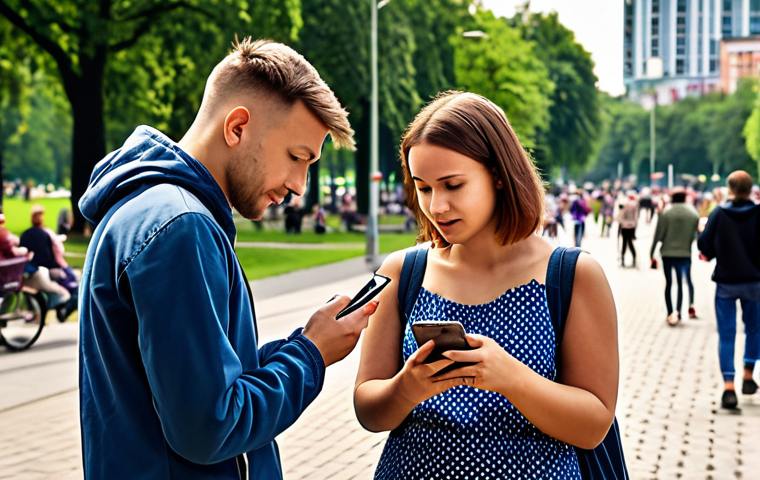 **

A diverse group of young parents (ages 25-35) in a bustling city park in Warsaw. They are using a smartphone to quickly order groceries online after a playdate. The focus is on convenience and time-saving, illustrating the efficiency of online ordering. The background showcases a modern Polish cityscape.

**