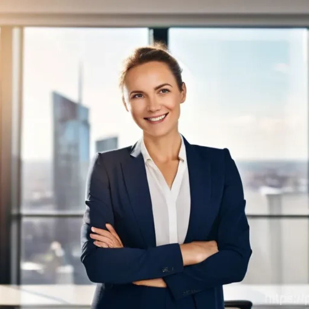 세그먼트 분석에서의 특정 기법 소개하기 - A bright and dynamic portrait of a confident Polish female entrepreneur, in her early 30s, standing ...
