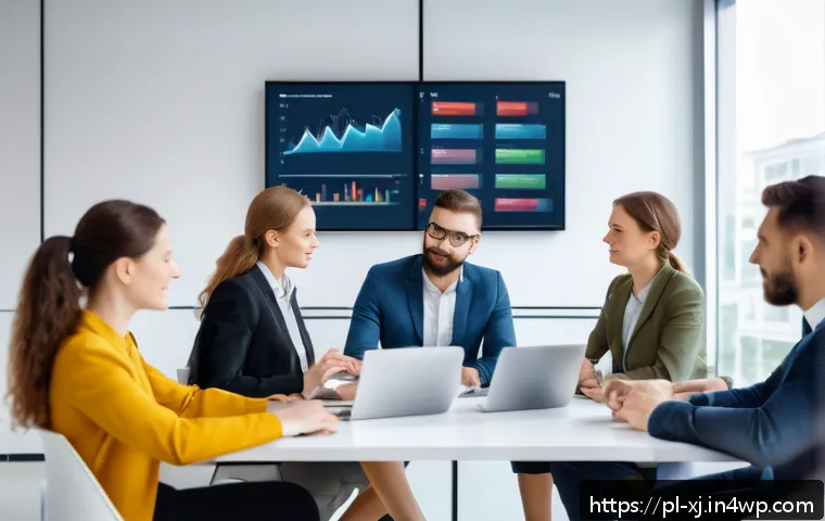 효과적인 세그먼트 분석을 위한 팀 구성 전략 - A diverse professional team collaborating in a modern office setting focused on market segmentation ...