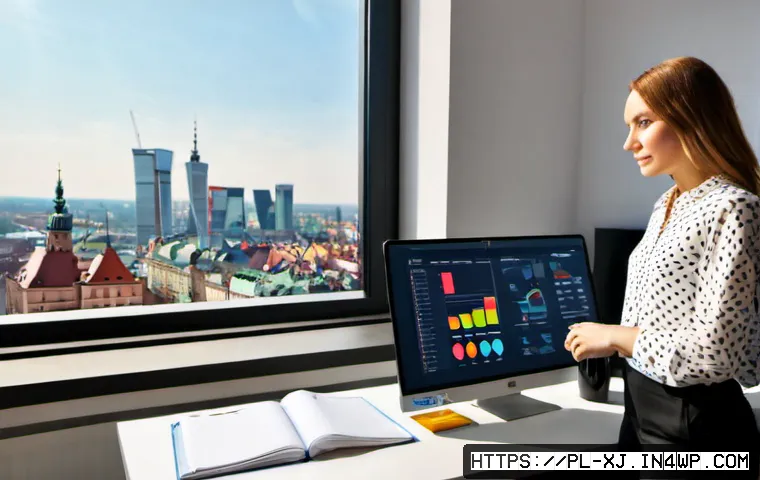 Home 17 사용자 세그먼트 발굴을 위한 데이터 시각화 - Photorealistic modern Warsaw analytics office, a Polish business analyst in smart casual clothing st...